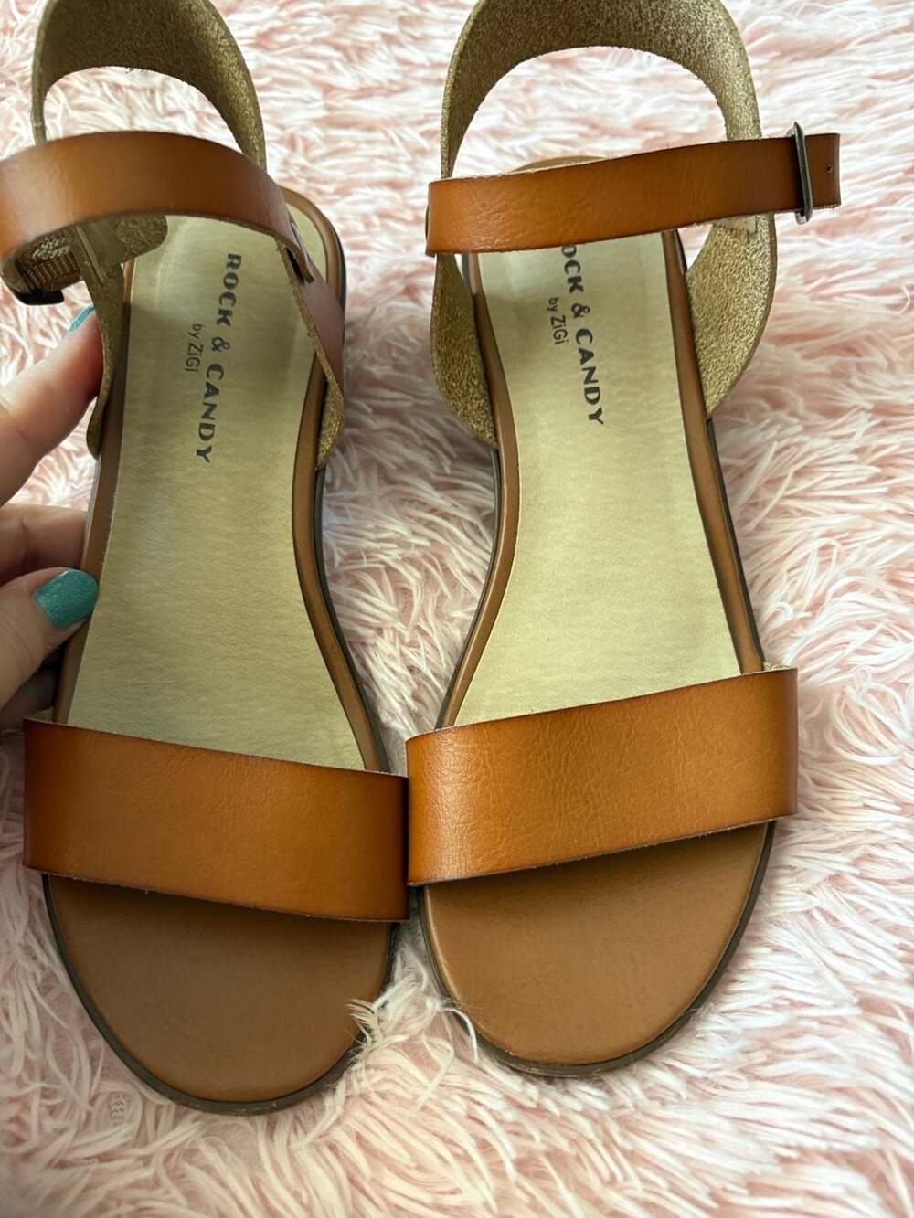 Rock & Candy Roselyn-D Sandals Size 7 Brown Block Heel